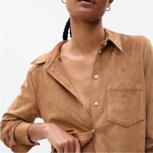 GAP Faux Suede Boyfriend Shirt - XL - NWT
